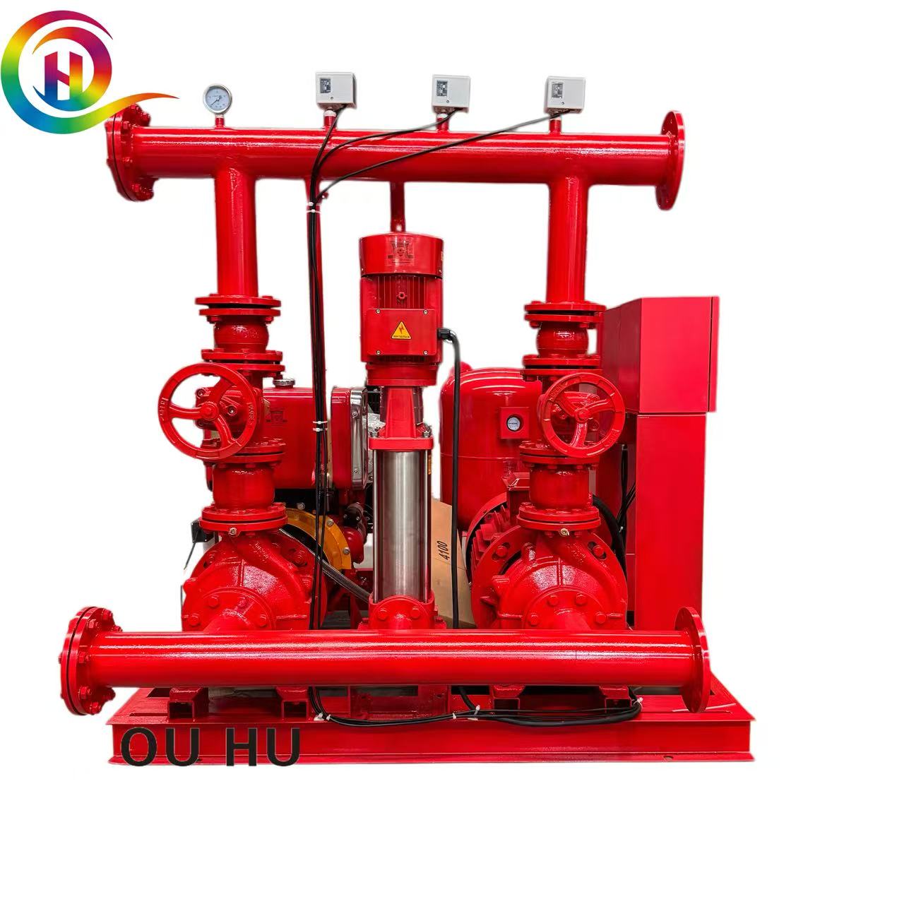 Complete Horizontal Main Fire Pump Pipeline Combo With Pressure Vessel 12Bar 68HP