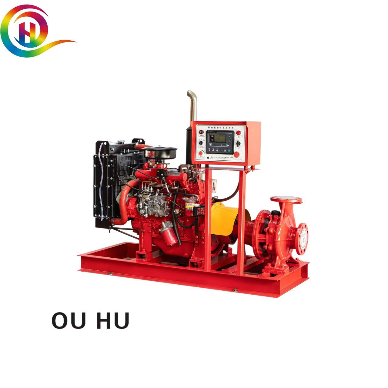 Heavy Duty Horizontal Emergency Fire Pump Skid With Vessel & Cabinet 15Bar 85HP