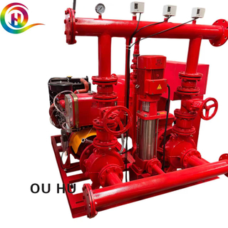 Complete Horizontal Main Fire Pump Pipeline Combo With Pressure Vessel 12Bar 68HP