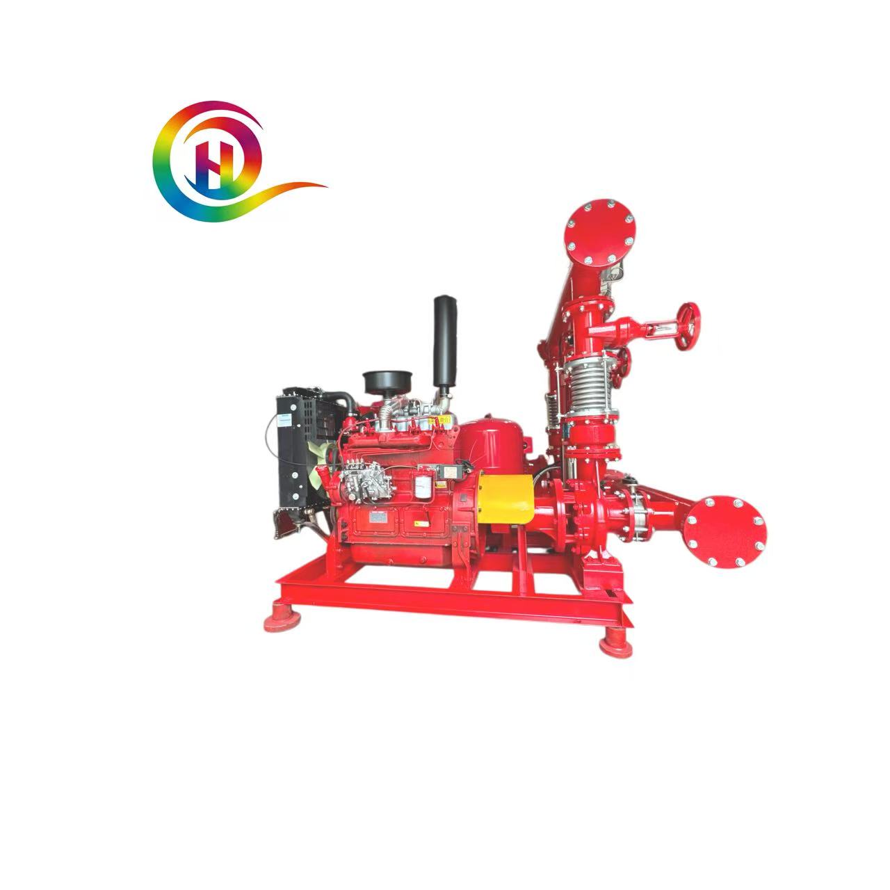 EDG Horizontal Dual Power Fire Pump Assembly, Industrial Fire Emergency 380GPM 12Bar 125HP 90KW